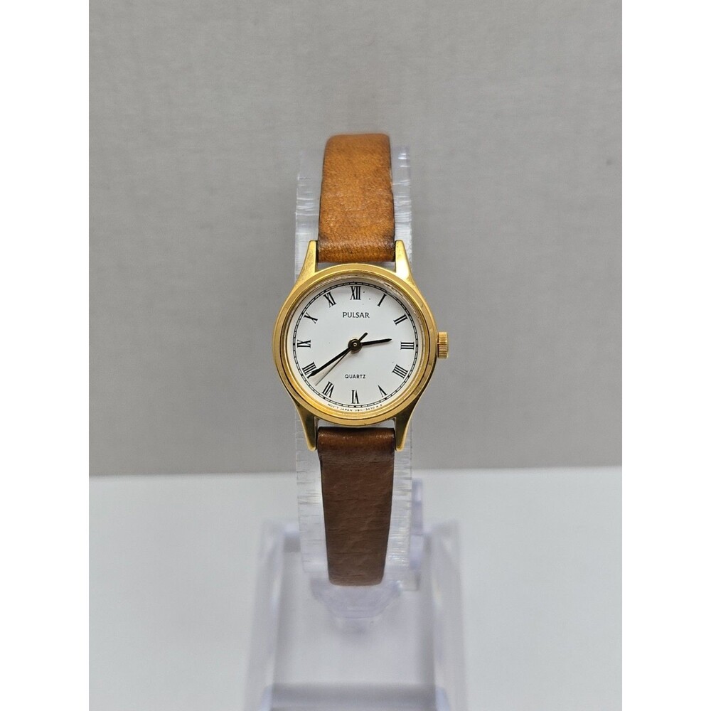 Vintage Pulsar by Seiko Women Quartz Gold Tone 21mm Watch Dainty New Battery